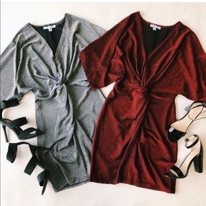 Silver metallic twist dress